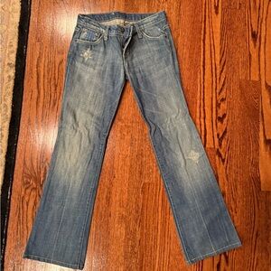 Women’s Bootcut Jeans in Distressed Blue